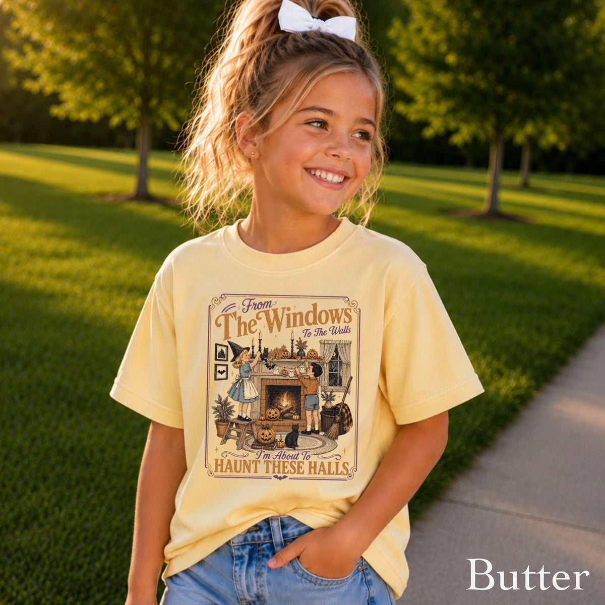 From The Window To The Walls Halloween Youth Comfort Color T-Shirt