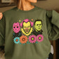 Floral Horror Film Characters Halloween Crewneck Sweatshirt