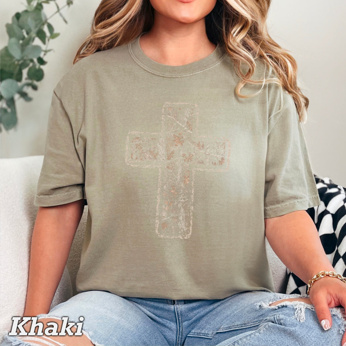 Camo Cross Christian Comfort Color Graphic Tee