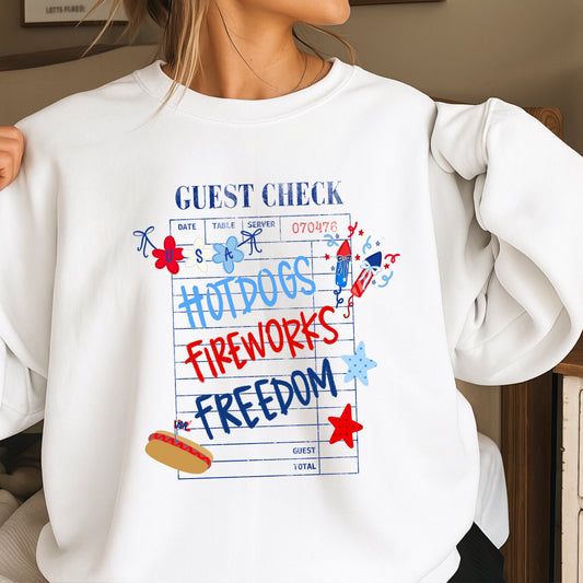 Guest Check July 4th Crewneck Sweatshirt