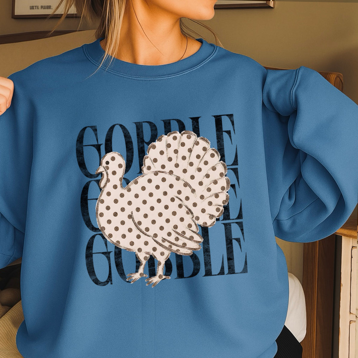 Gobble Thanksgiving Crewneck Sweatshirt