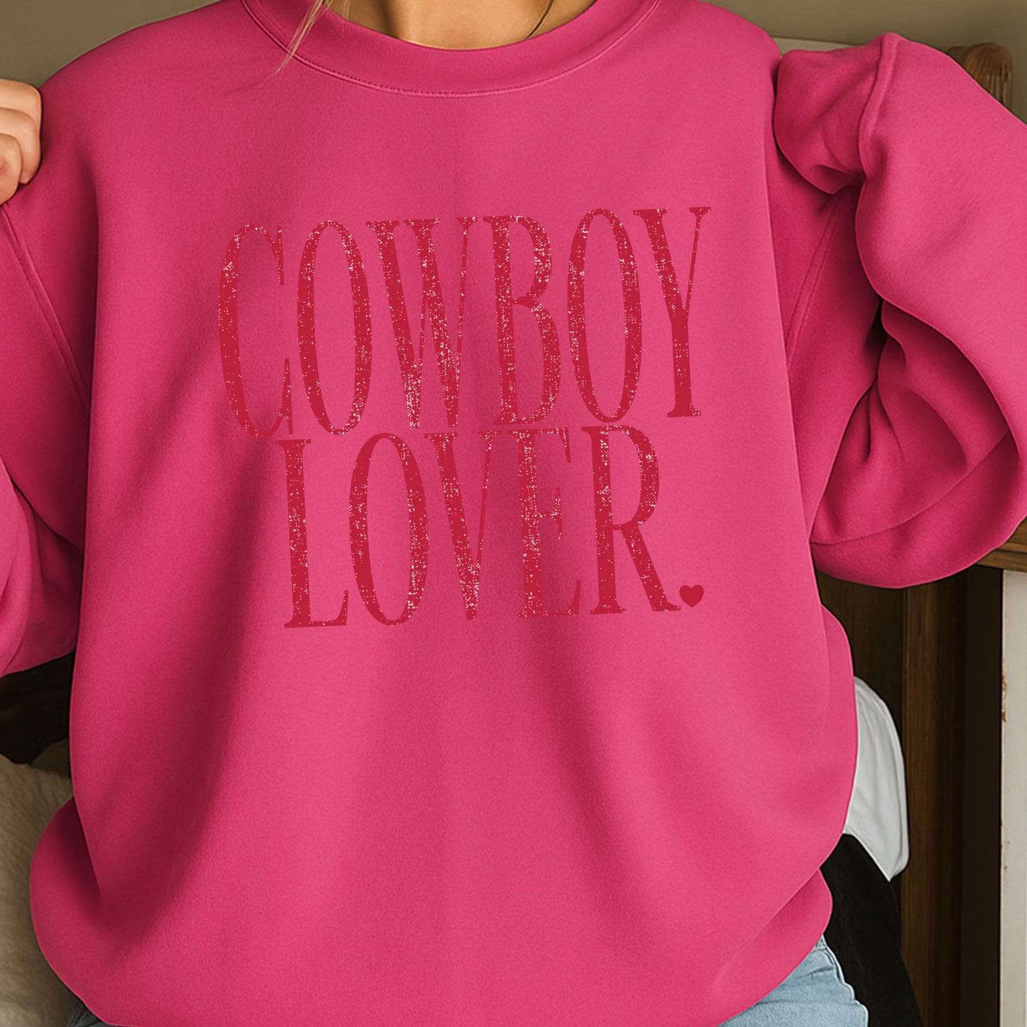 Cowboy Lover Valentine’s Day Crewneck Sweatshirt