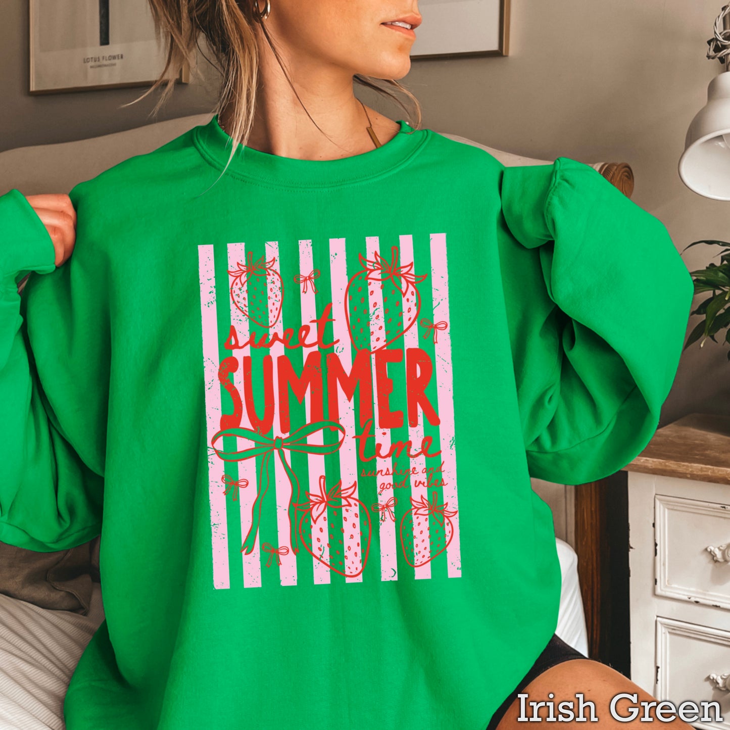 Sweet Summertime Strawberry Crewneck Sweatshirt