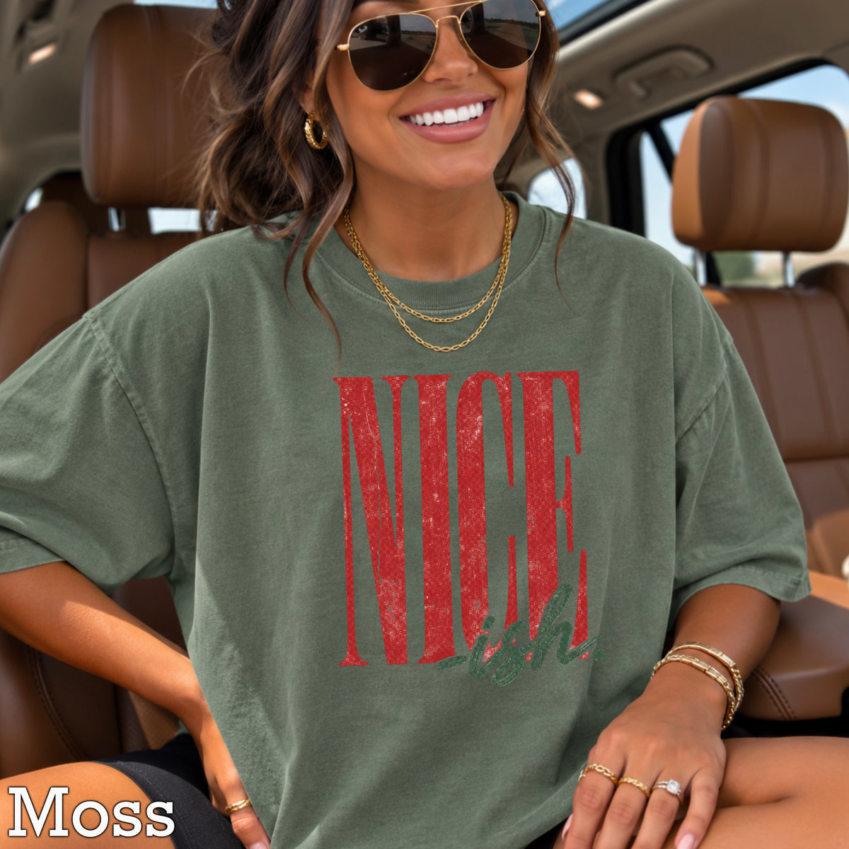 Nice -ish Christmas Comfort Color Graphic Tee