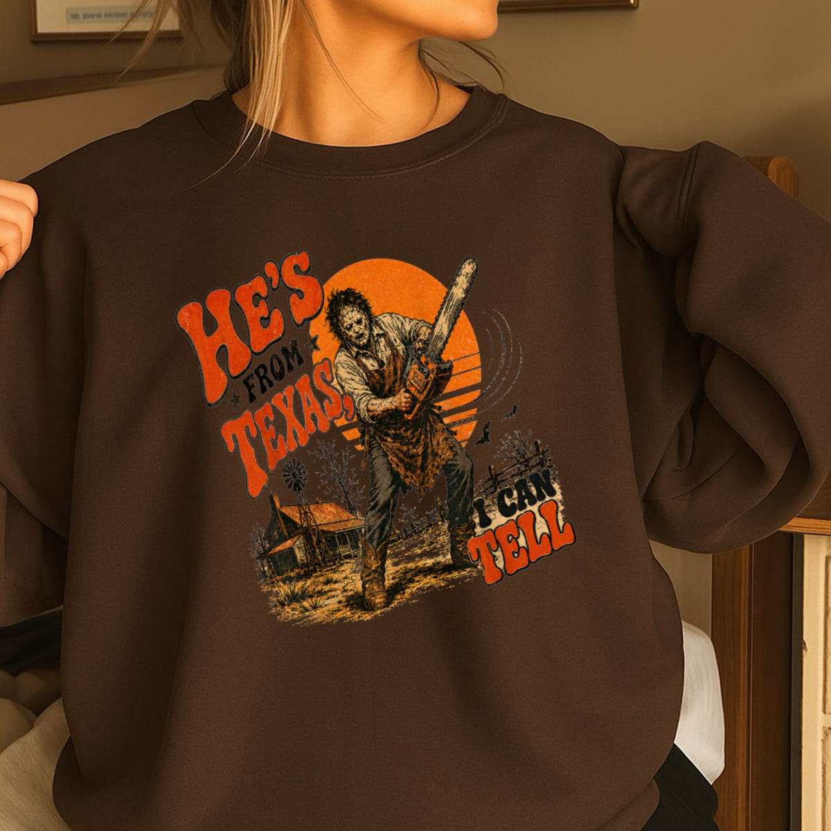 He’s From Texas Halloween Sweatshirt