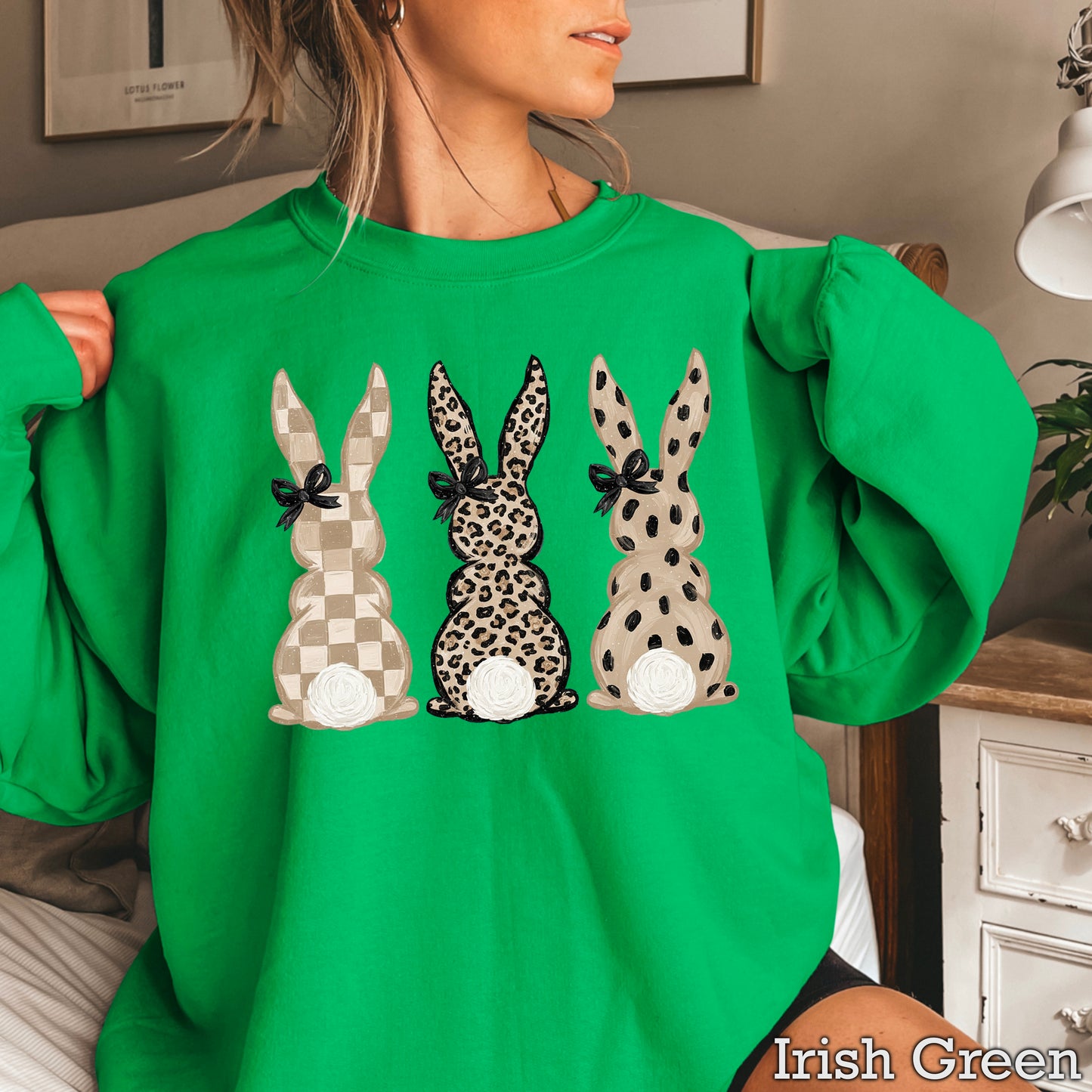 Ester Rabbits Trio Easter Crewneck Sweatshirt