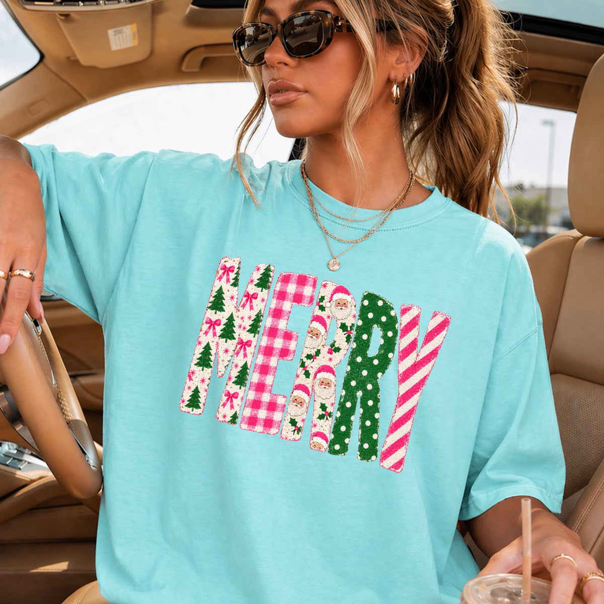 Merry Christmas Comfort Color Graphic Tee