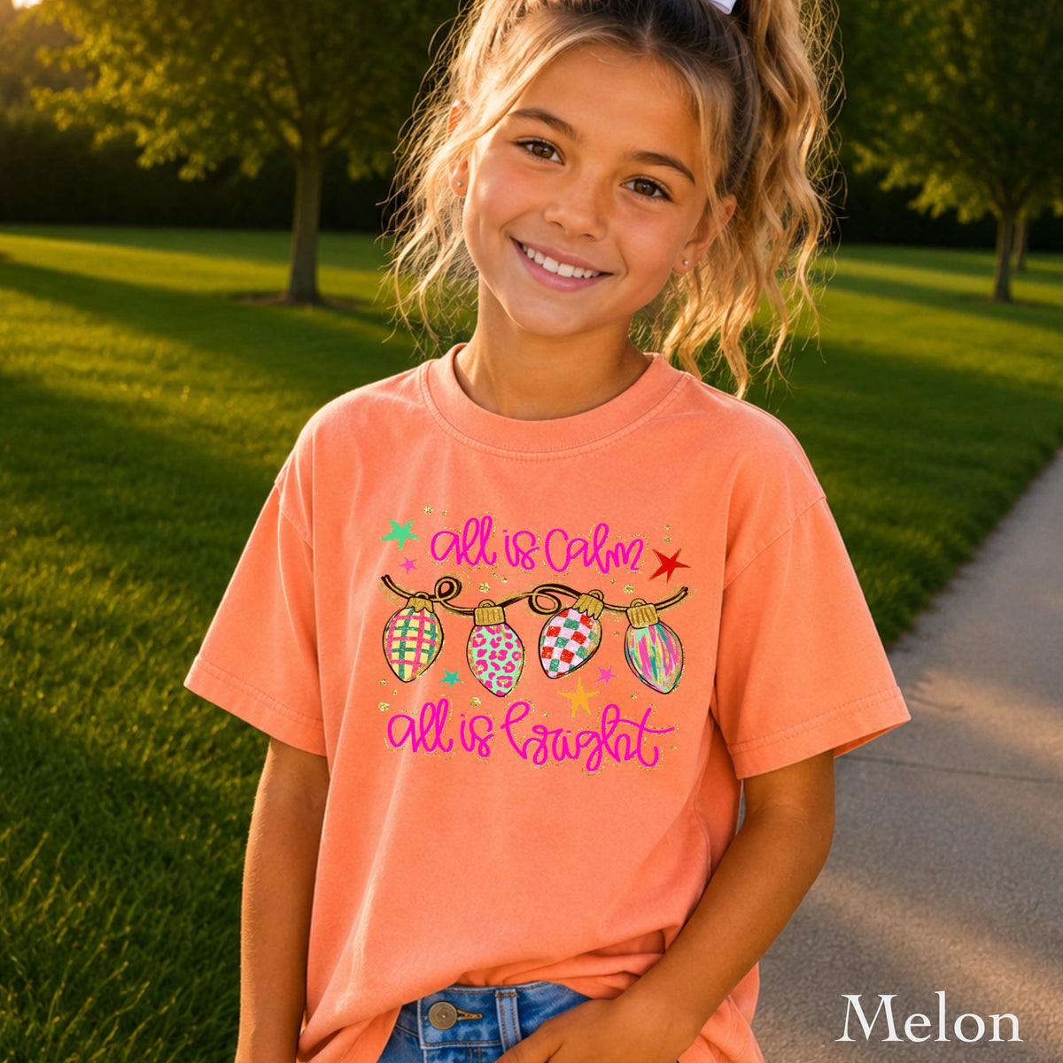 All Is Calm Christmas Youth Comfort Color T-Shirt