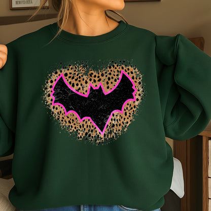 Leopard Bat Halloween Crewneck Sweatshirt