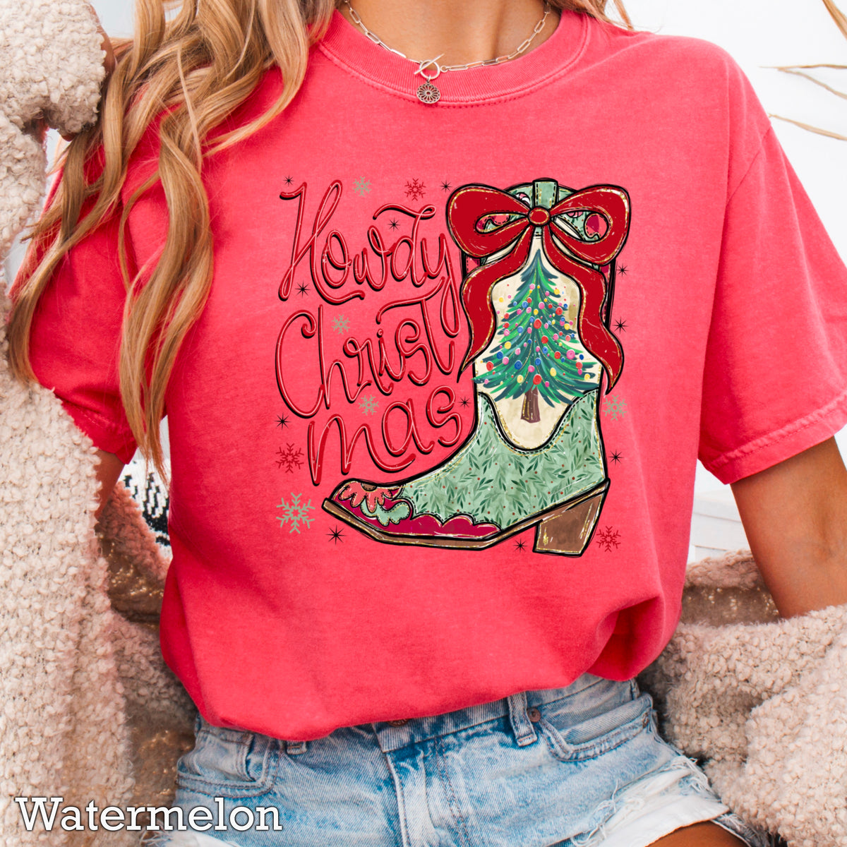 Howdy Christmas Comfort Color Graphic Tee