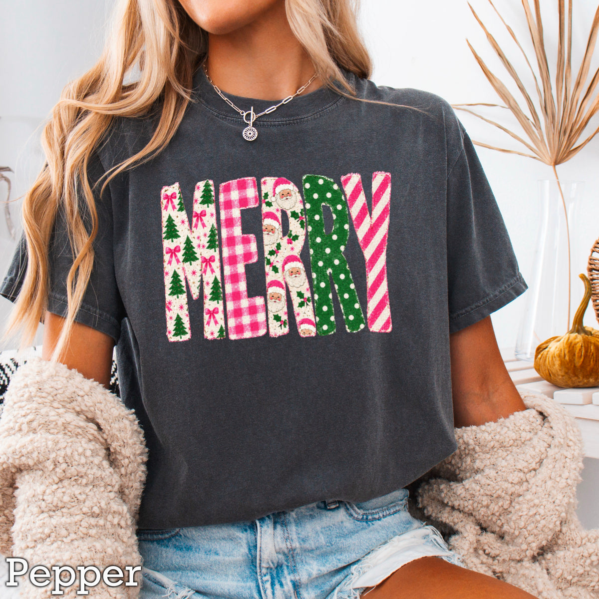 Merry Christmas Comfort Color Graphic Tee