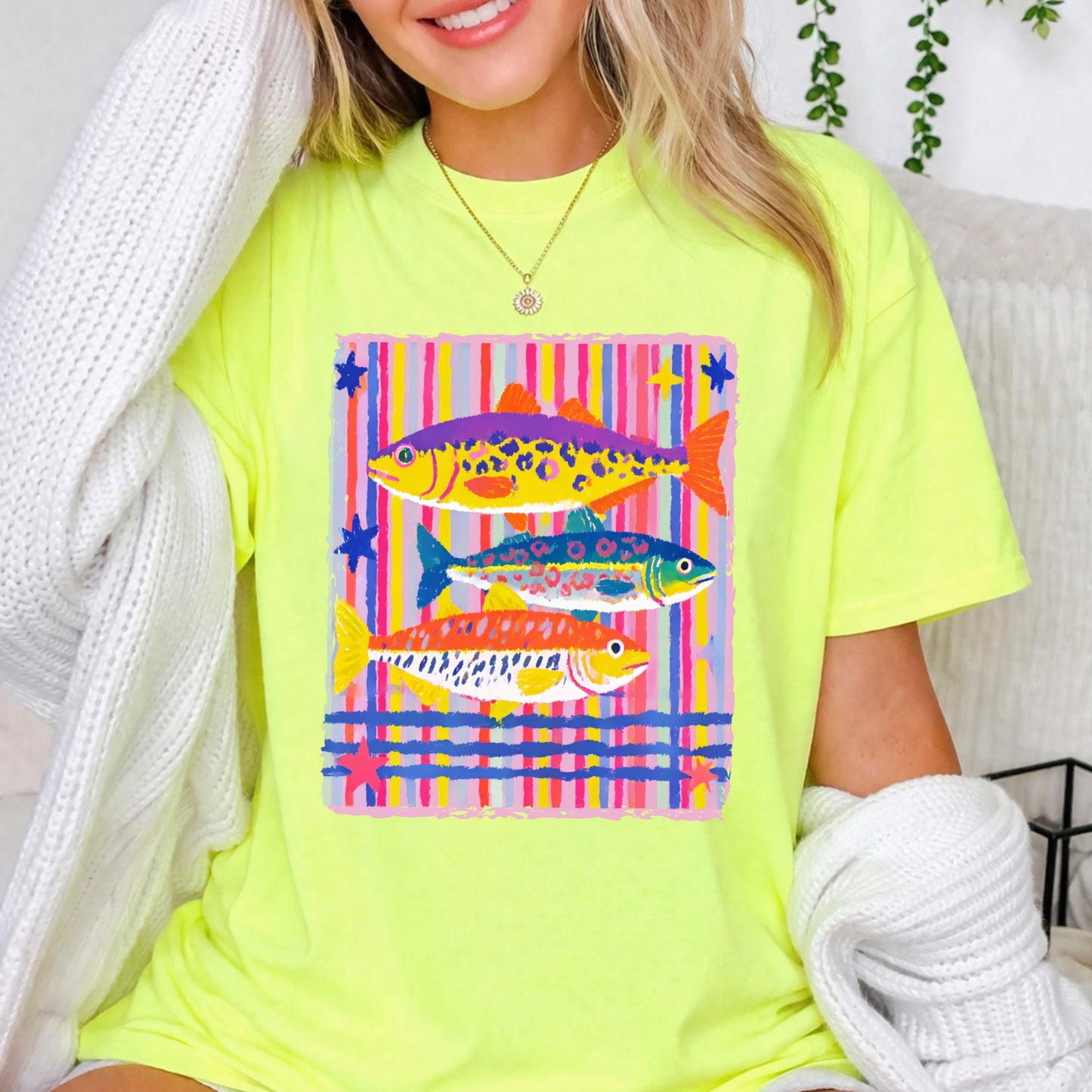 Preppy Fish Comfort Color Graphic Tee