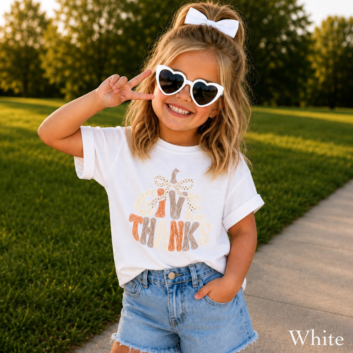 Give Thanks Thanksgiving Youth Comfort Color T-Shirt