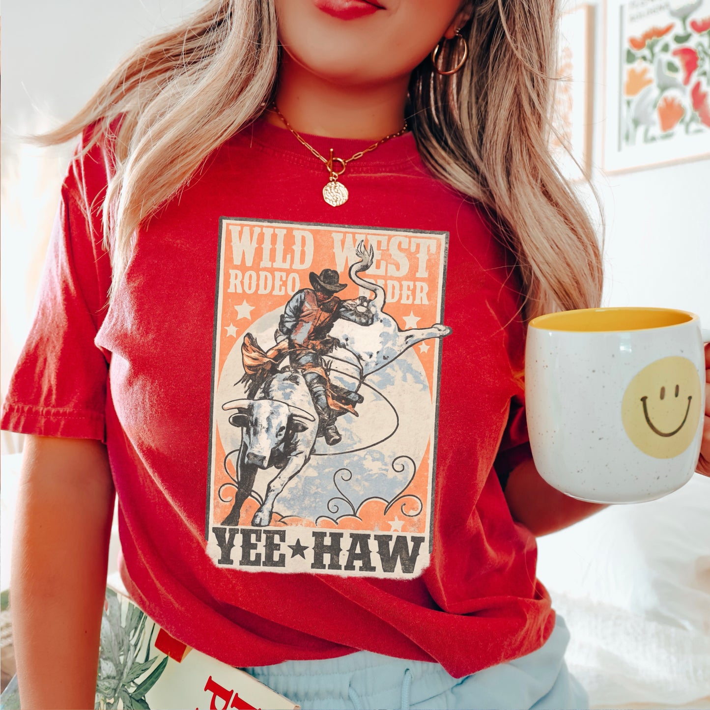 Wild West Rodeo Rider Comfort Color Graphic Tee
