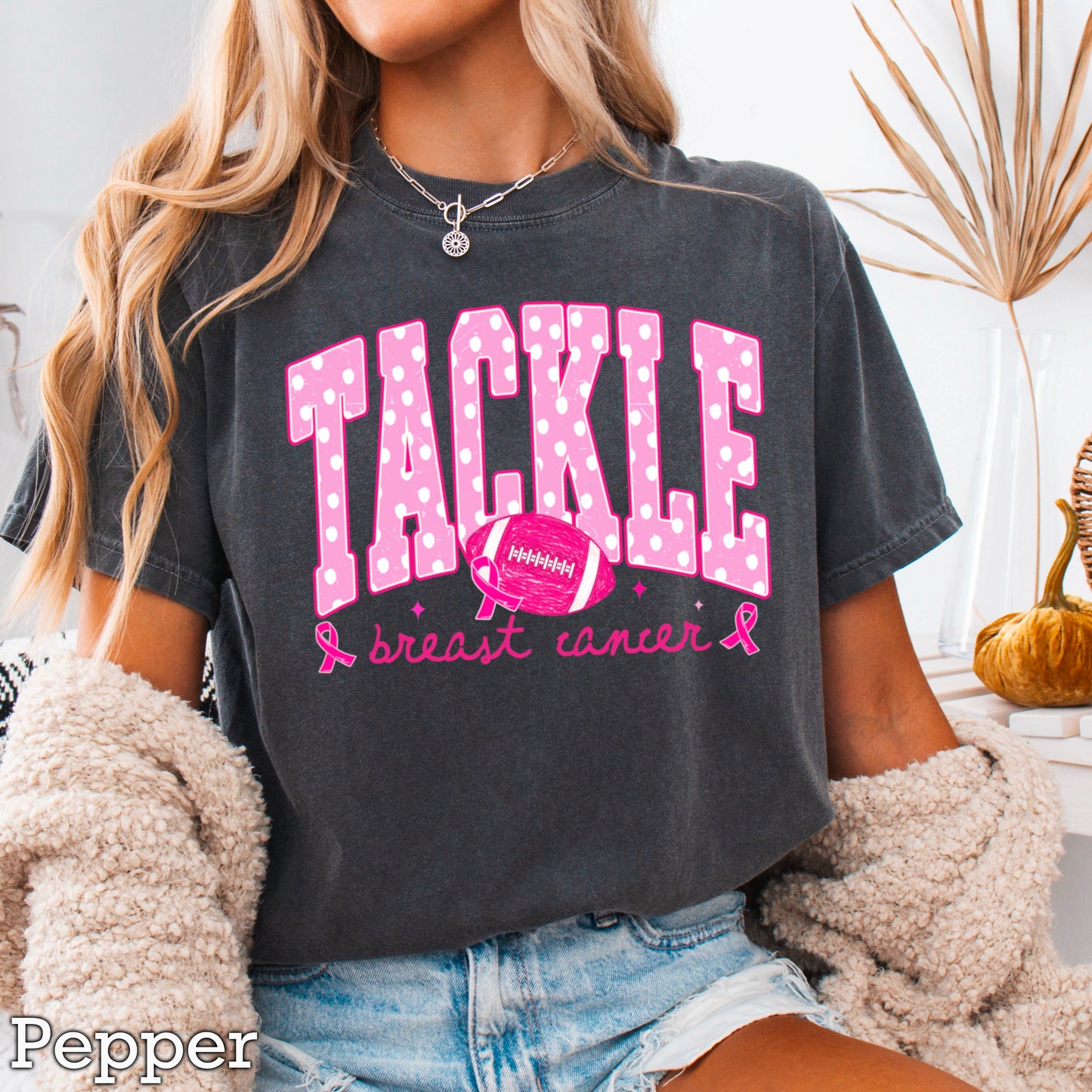 Tackle Breast Cancer Comfort Color Graphic Tee