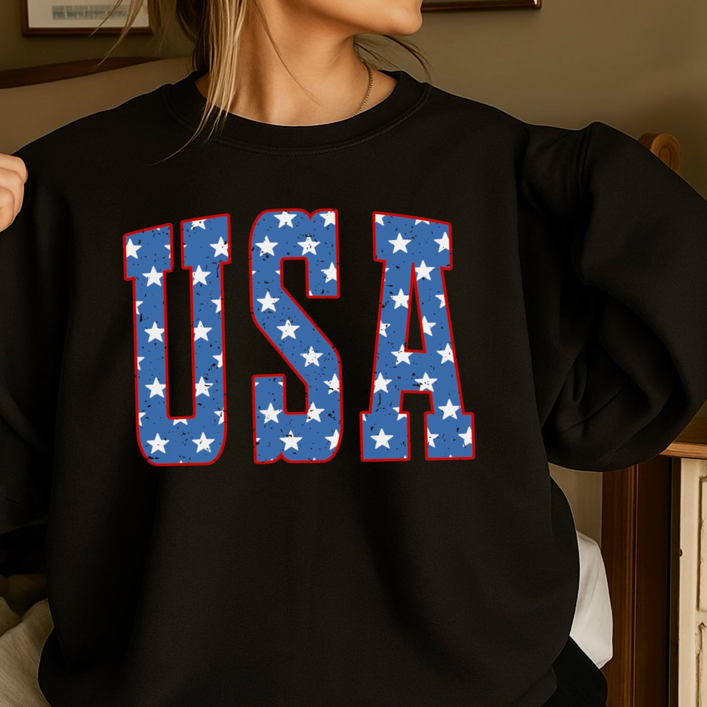 USA Patriotic Crewneck Sweatshirt