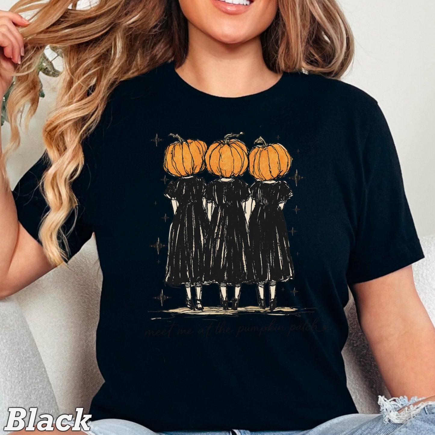 Meet Me At The Pumpkin Patch Halloween Comfort Color Graphic Tee
