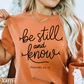 Be Still And Know Comfort Color Graphic Tee
