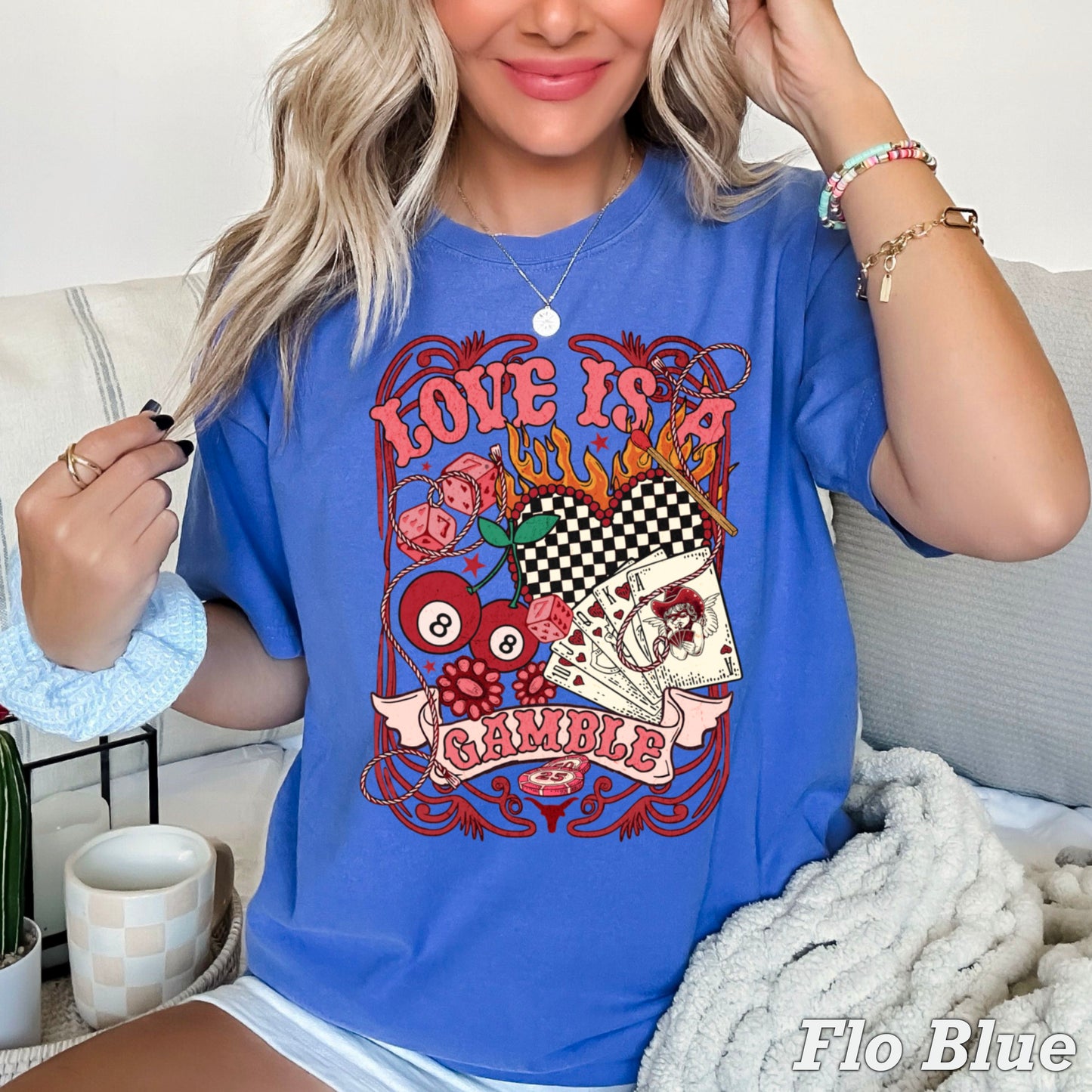 Love Is A Gamble Comfort Color Graphic Tee