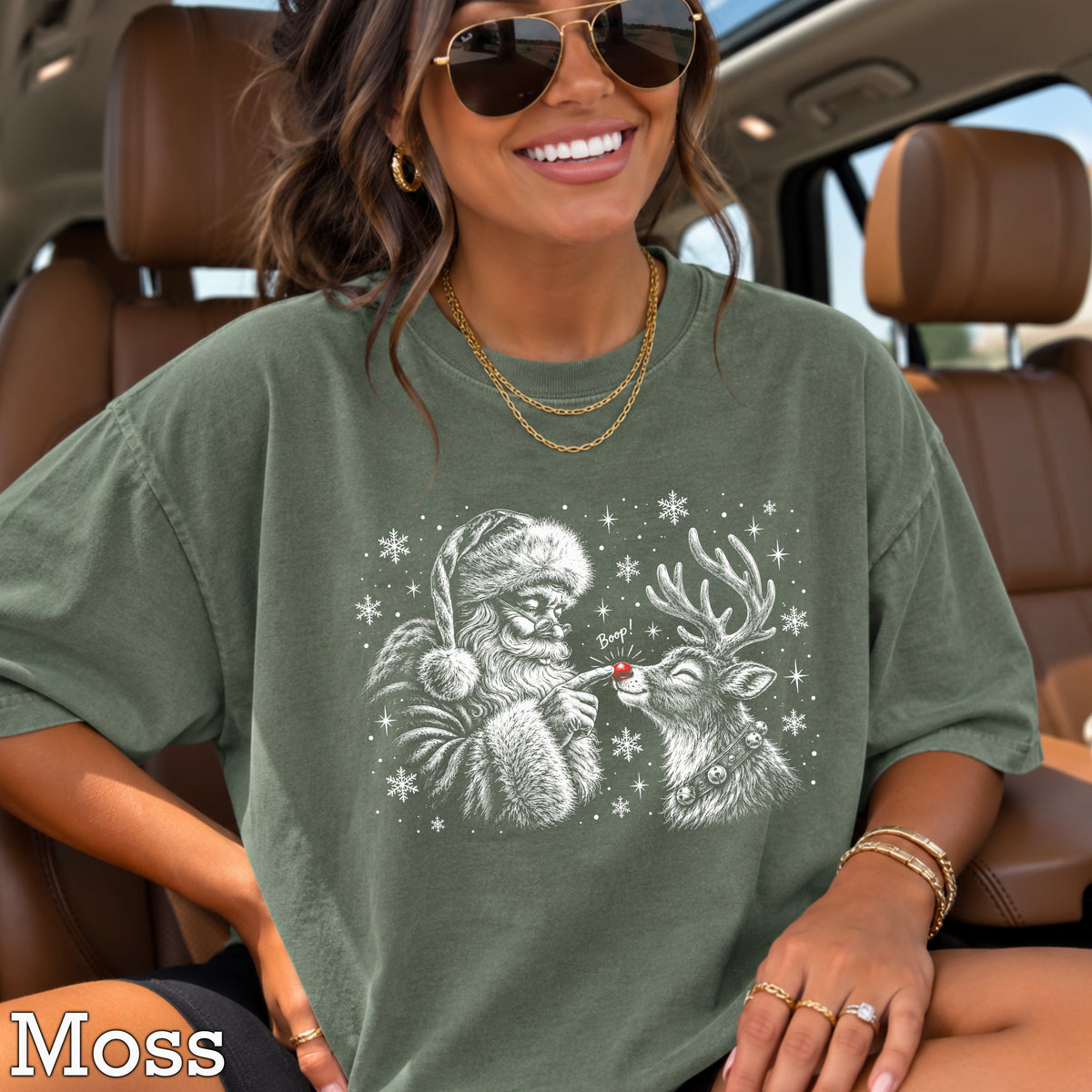Santa’s Boop Christmas Comfort Color Graphic Tee