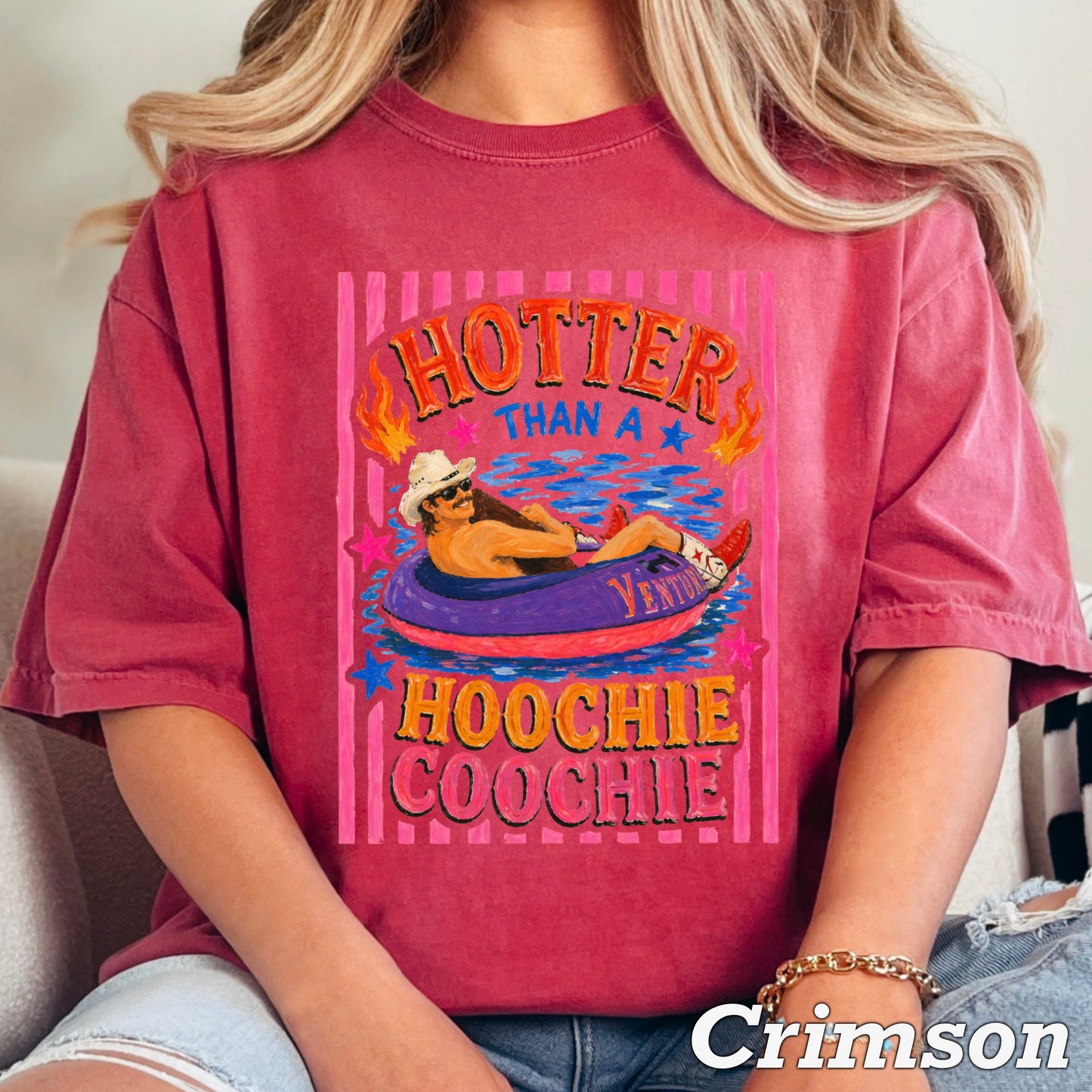 Hotter Than A Hoochie Coochie Comfort Color Graphic Tee