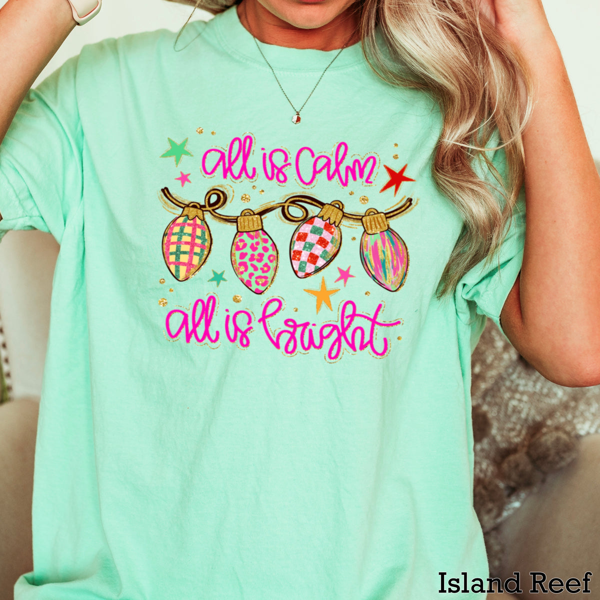 All Is Calm Christmas Comfort Color Graphic Tee
