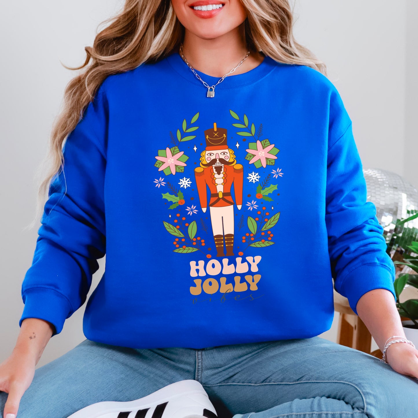 Holly Jolly Vibes Nutcracker Crewneck Sweatshirt