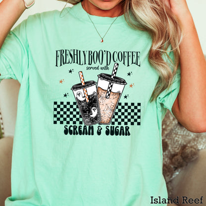 Freshly Boo’d Coffee Halloween Comfort Color Graphic Tee
