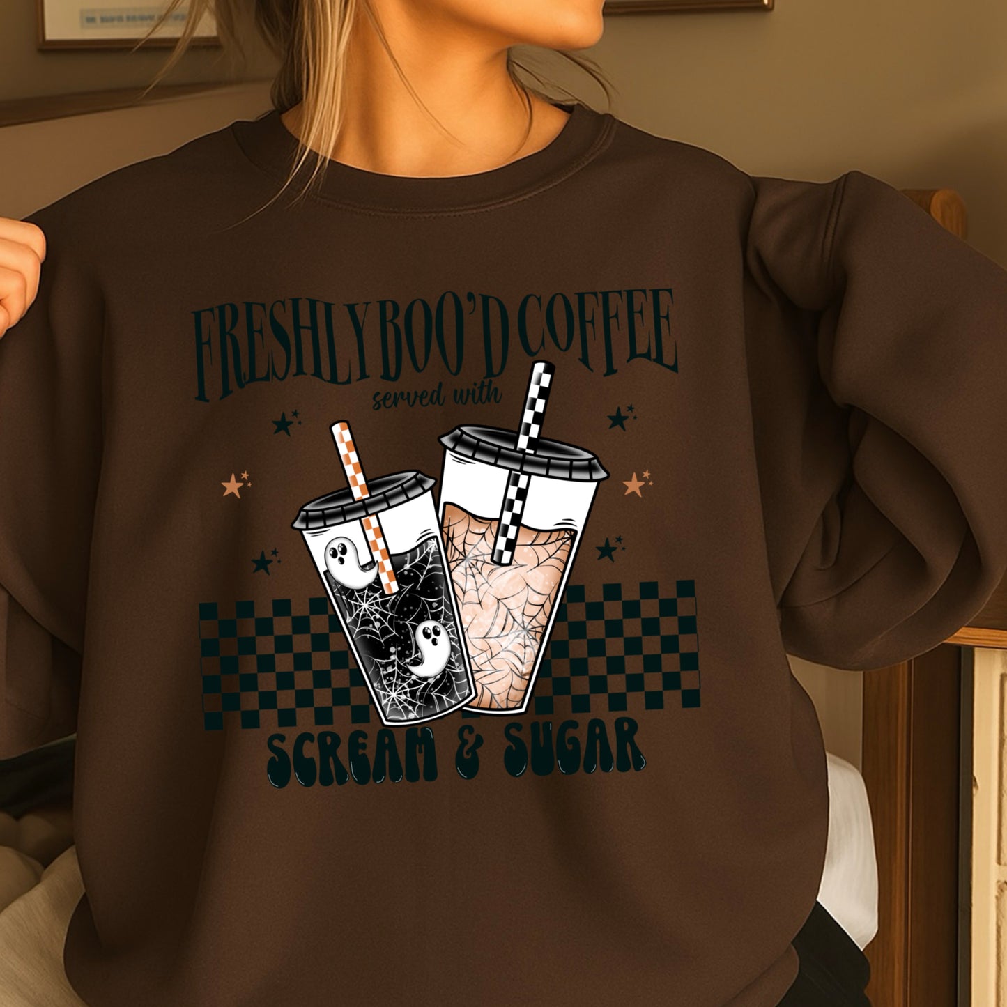 Freshly Boo’d Coffee Halloween Crewneck Sweatshirt