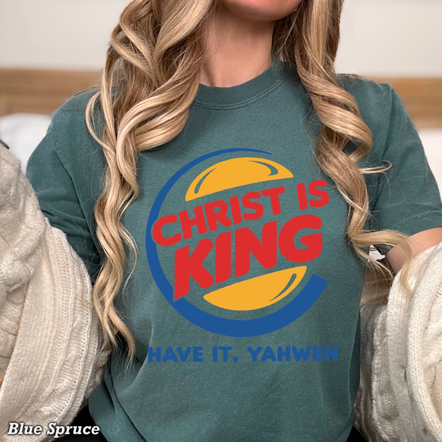 Christ Is King Christian Comfort Color Graphic Tee