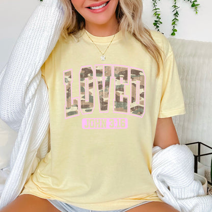 Camo John 3:16 Valentine’s Day Comfort Color Graphic Tee
