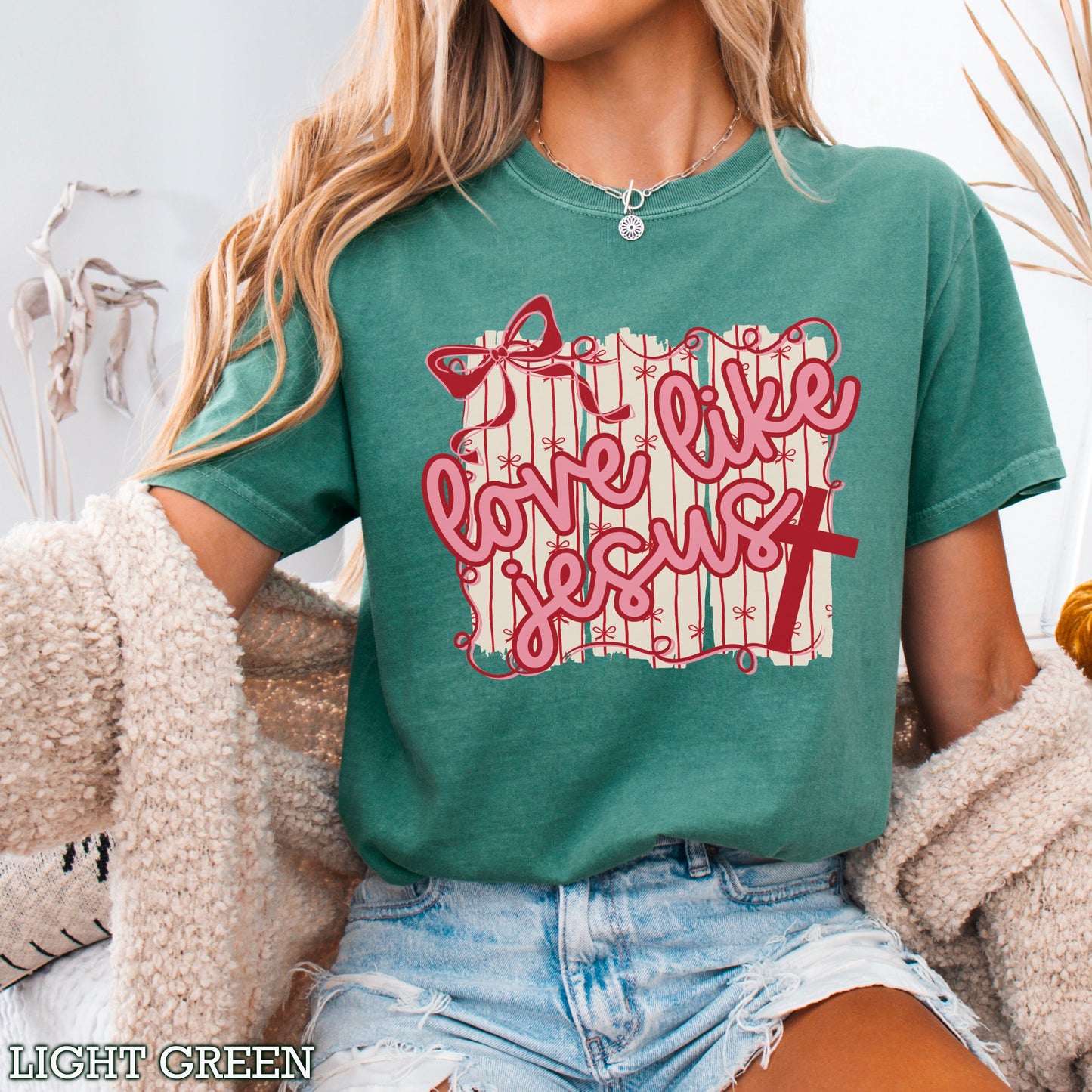 Love Like Jesus Valentine’s Day Comfort Color Graphic Tee