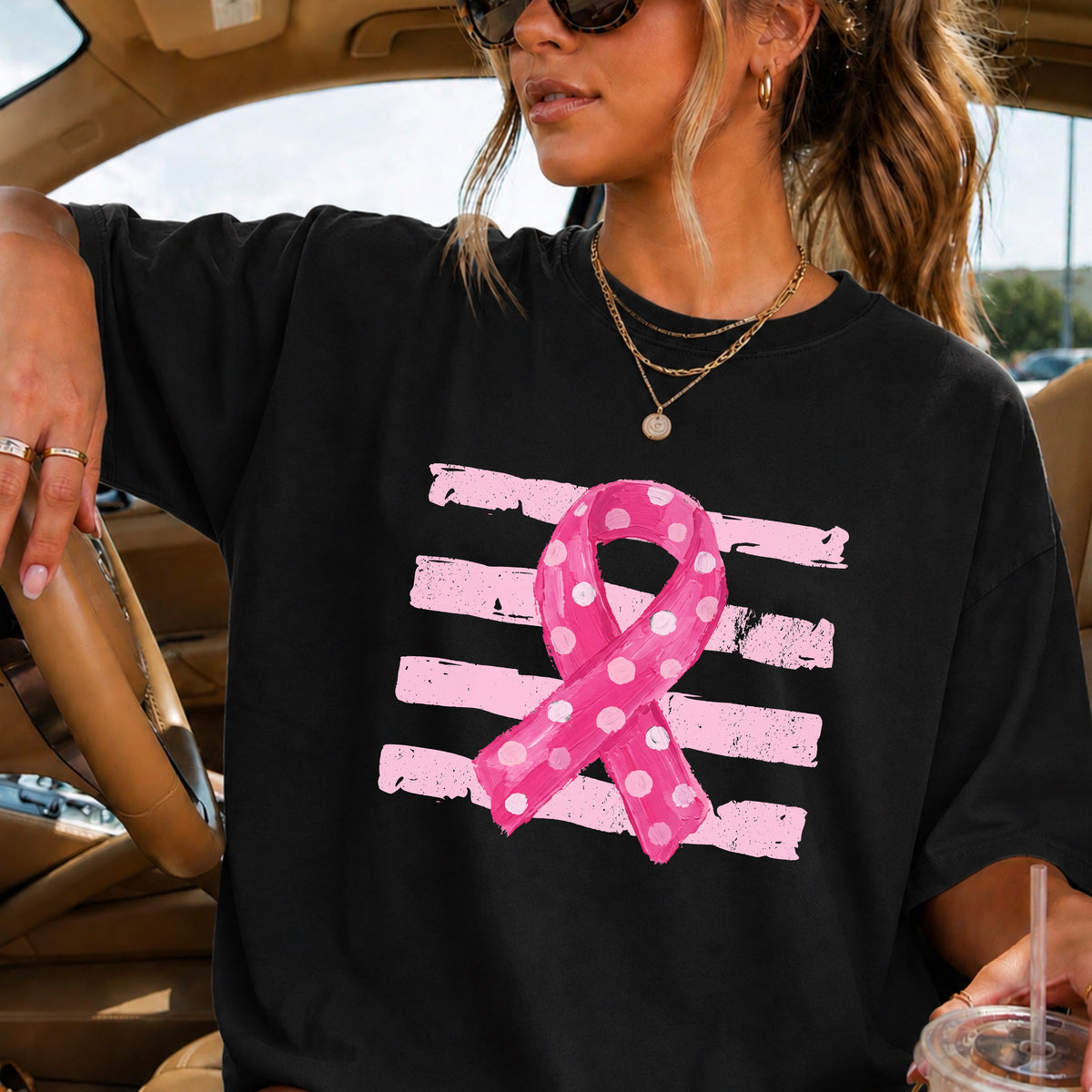 Breast Cancer Ribbon DTF Transfer