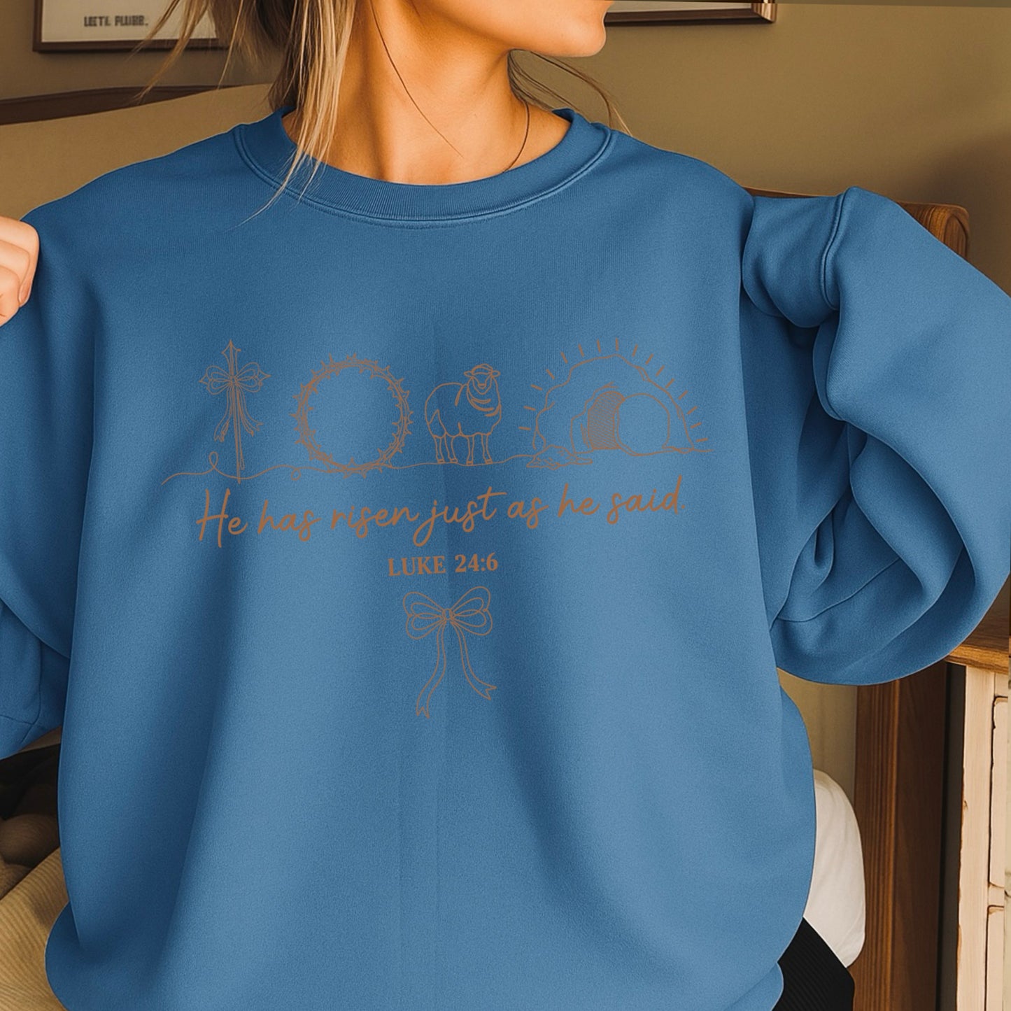 He Is Risen Easter Crewneck Sweatshirt
