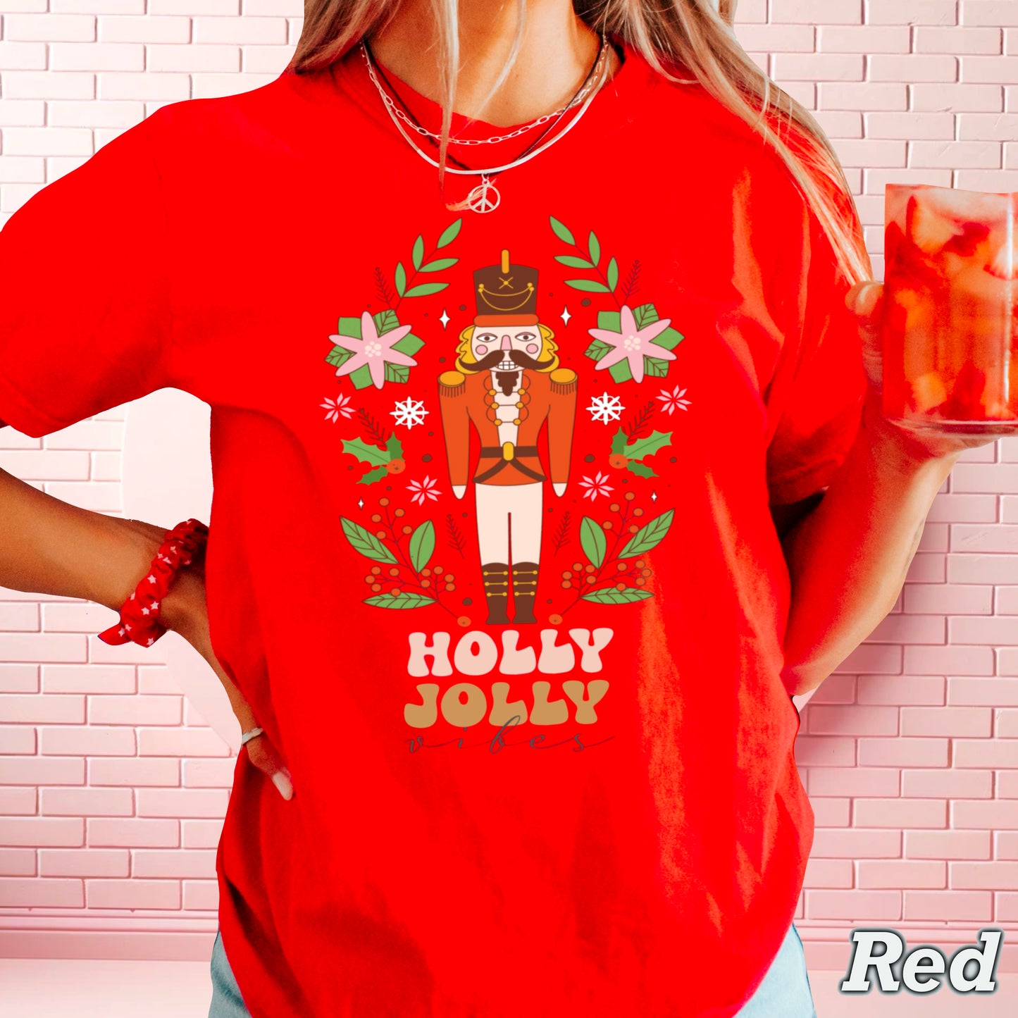 Holly Jolly Vibes Nutcracker Comfort Color Graphic Tee