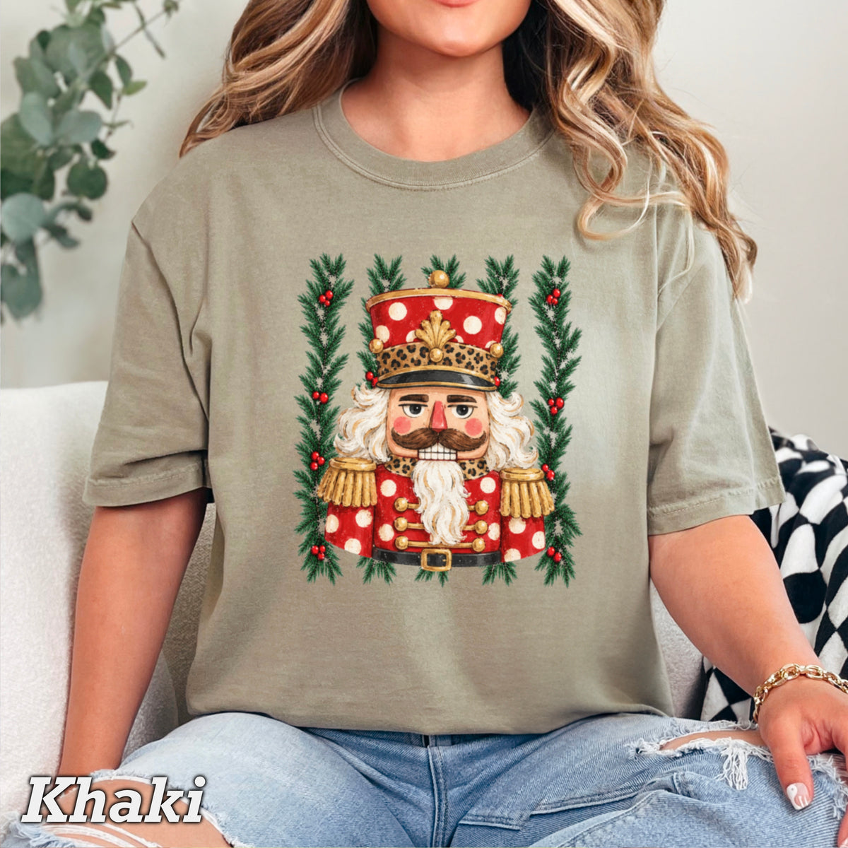 Preppy Nutcracker Christmas Comfort Color Graphic Tee