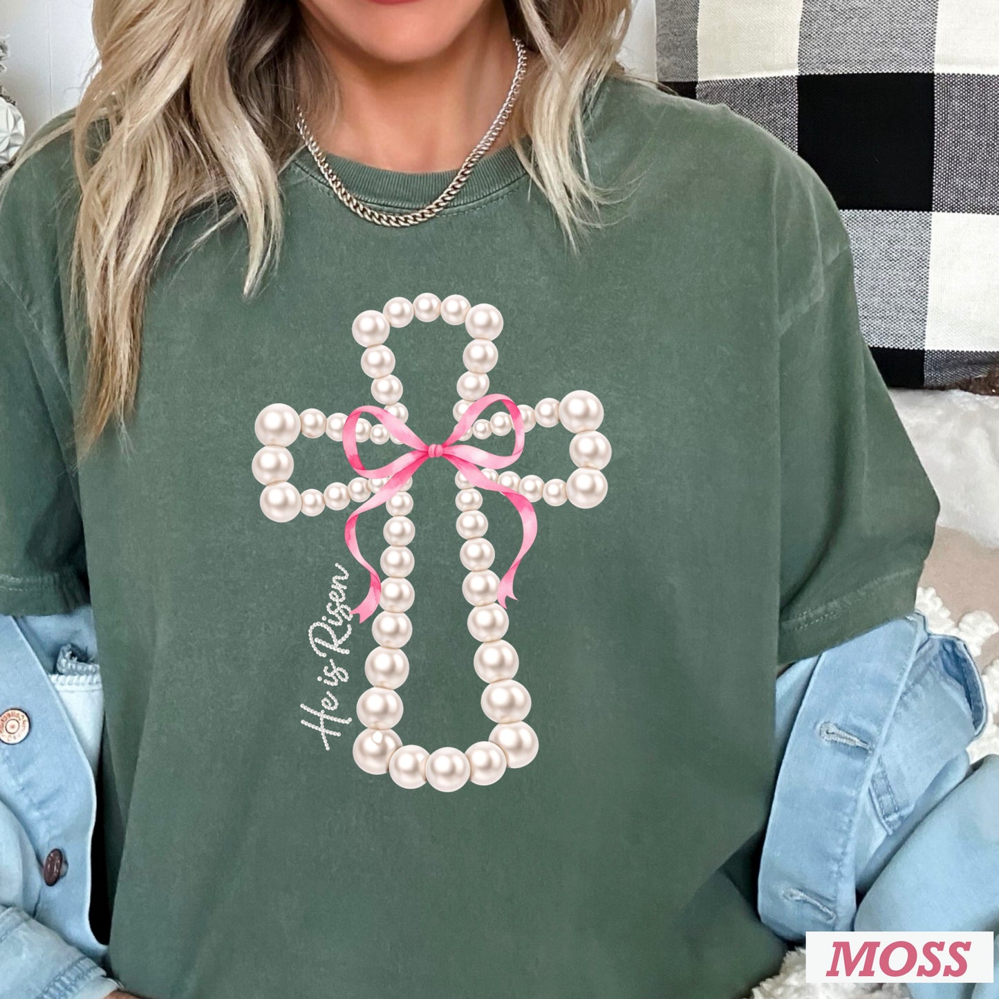 He Is Risen Easter Comfort Color Graphic Tee