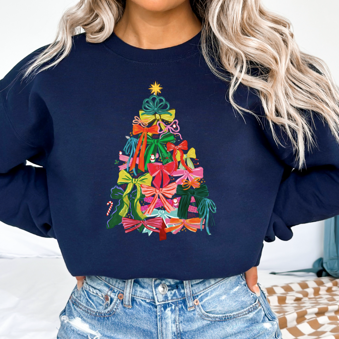 Bow Christmas Tree Crewneck Sweatshirt