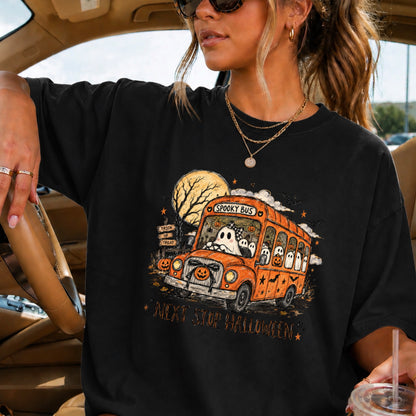 Next Stop Halloween Comfort Color Graphic Tee