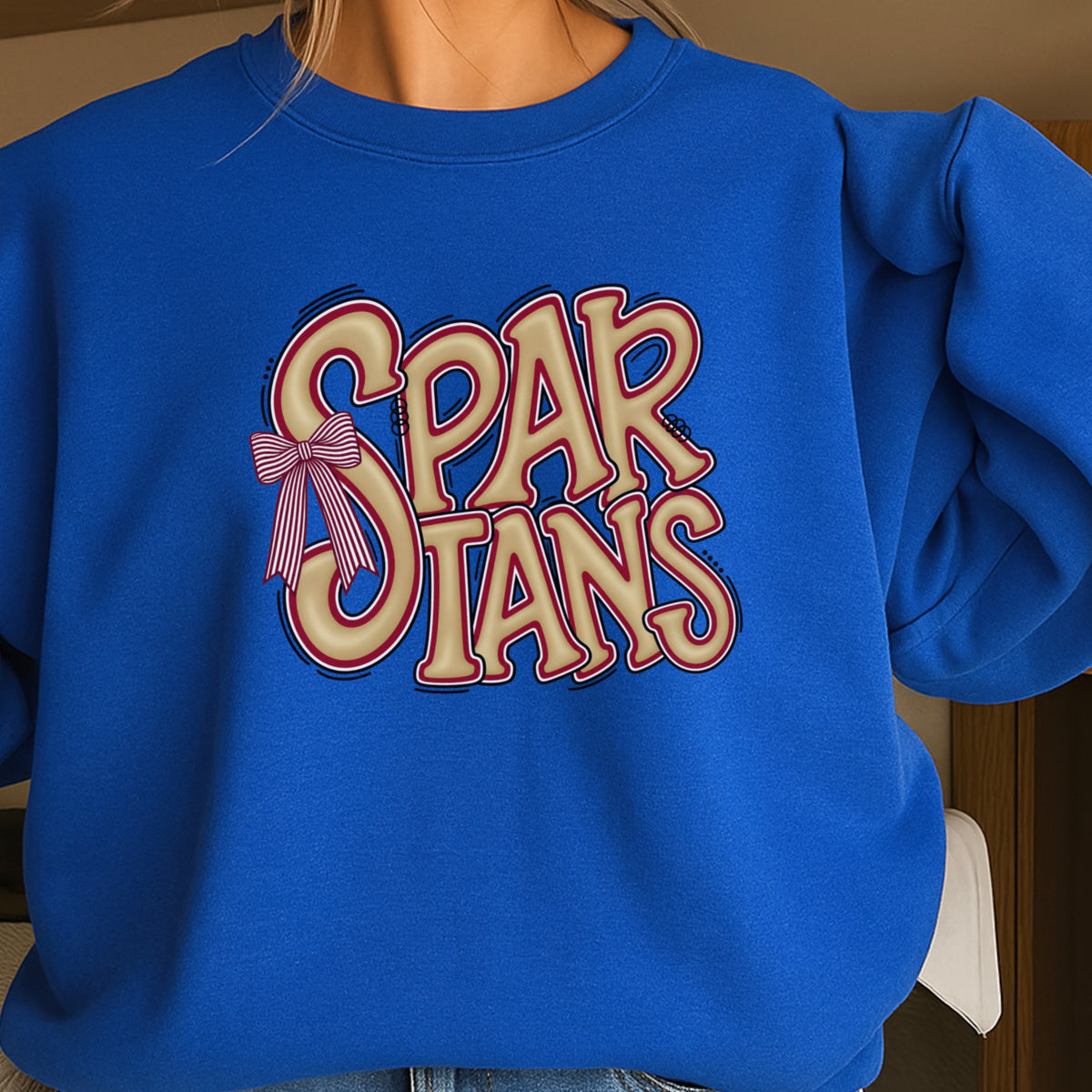 Spartans Coquette Bow Crewneck Sweatshirt
