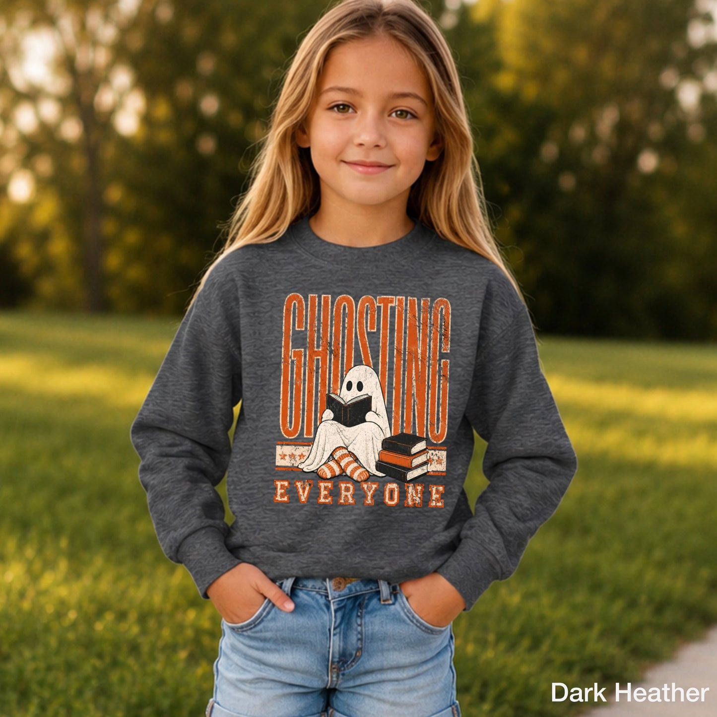 Ghosting Everyone Halloween Youth Crewneck Sweatshirt