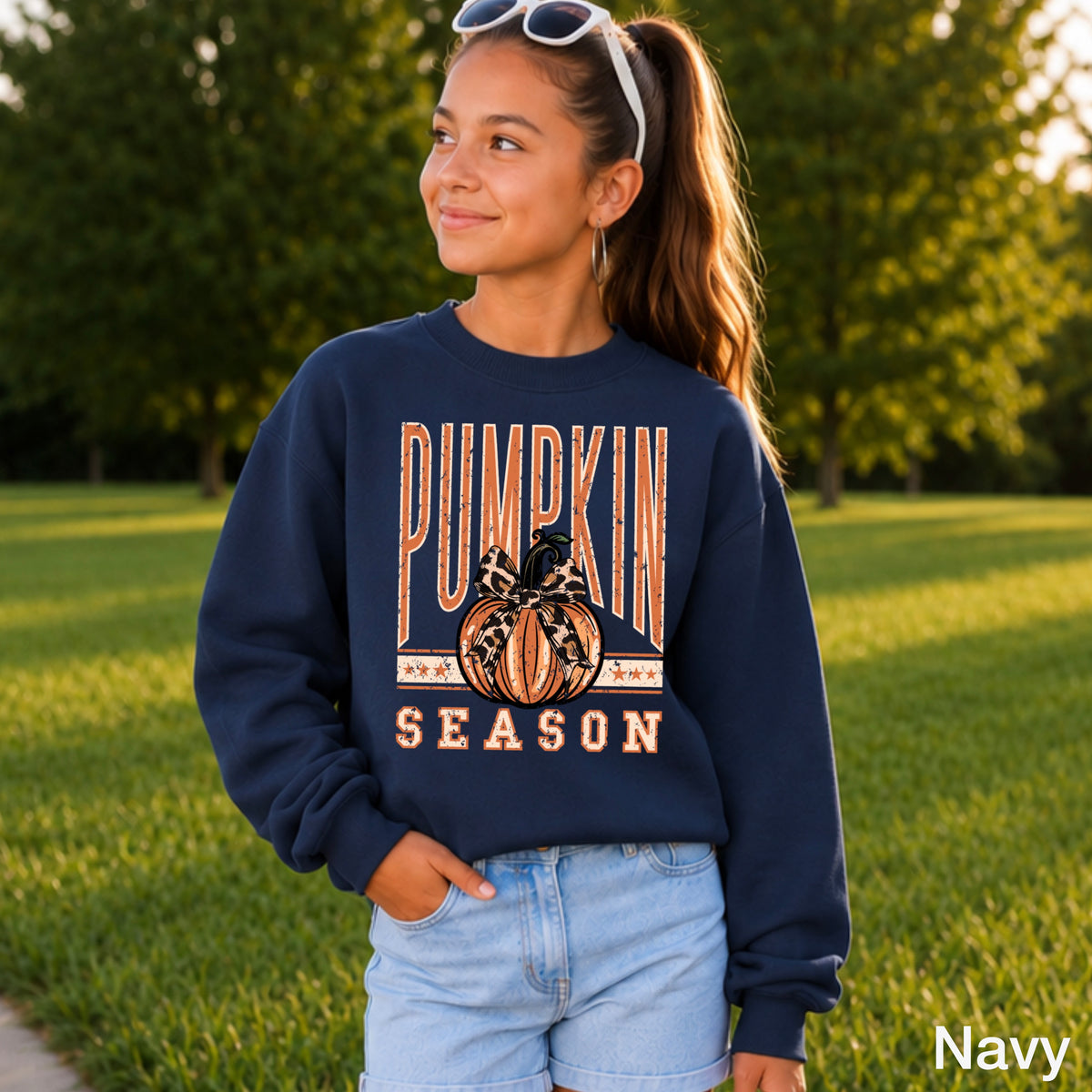 Pumpkin Season Youth Crewneck Sweatshirt