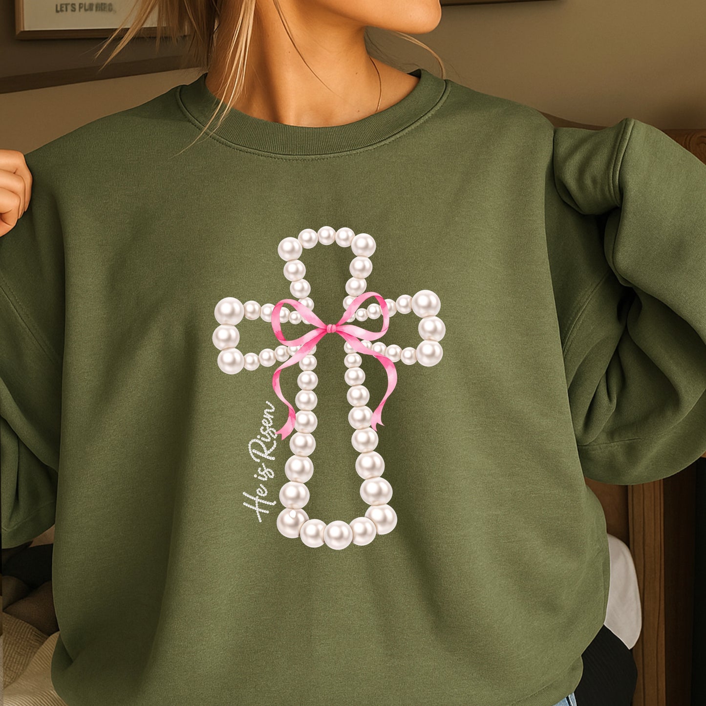 He Is Risen Easter Crewneck Sweatshirt