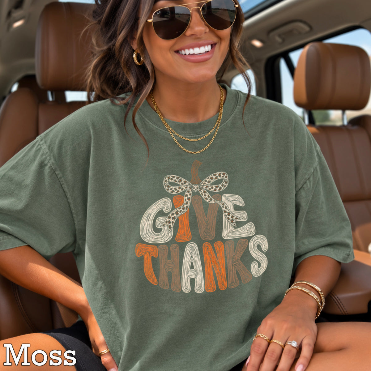 Give Thanks Thanksgiving Comfort Color Graphic Tee