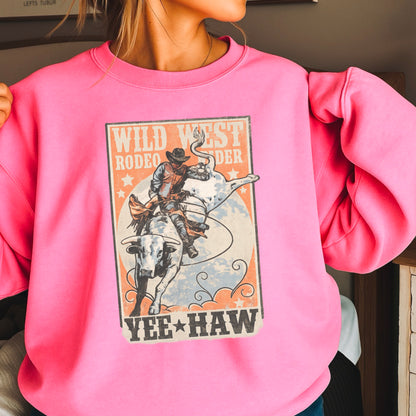 Wild West Rodeo Star Crewneck Sweatshirt