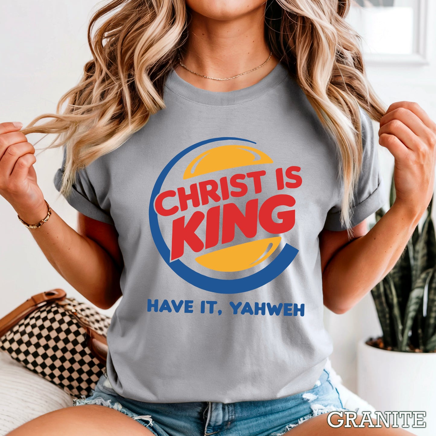 Christ Is King Christian Comfort Color Graphic Tee