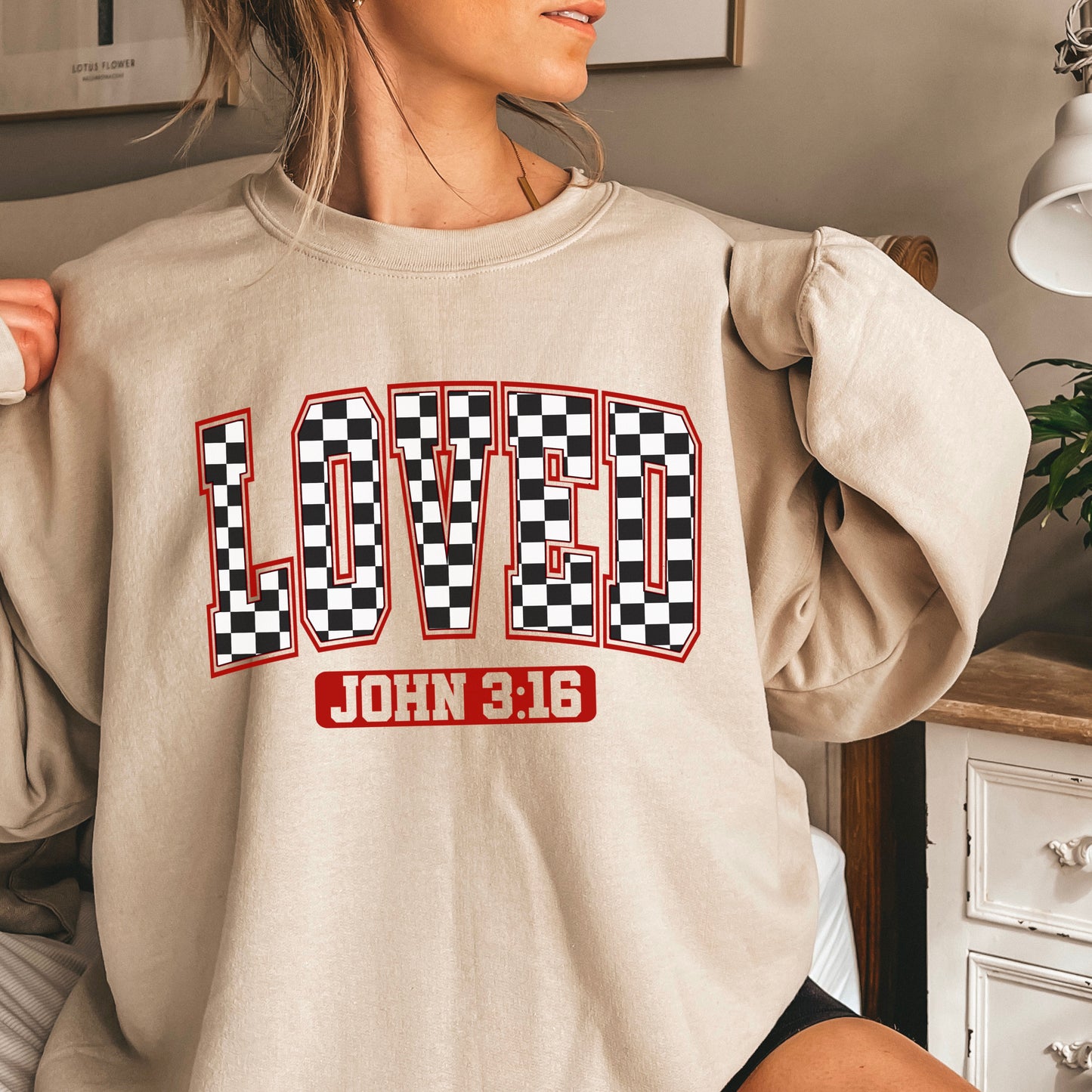 Loved John 3:16 Valentine’s Day Crewneck Sweatshirt