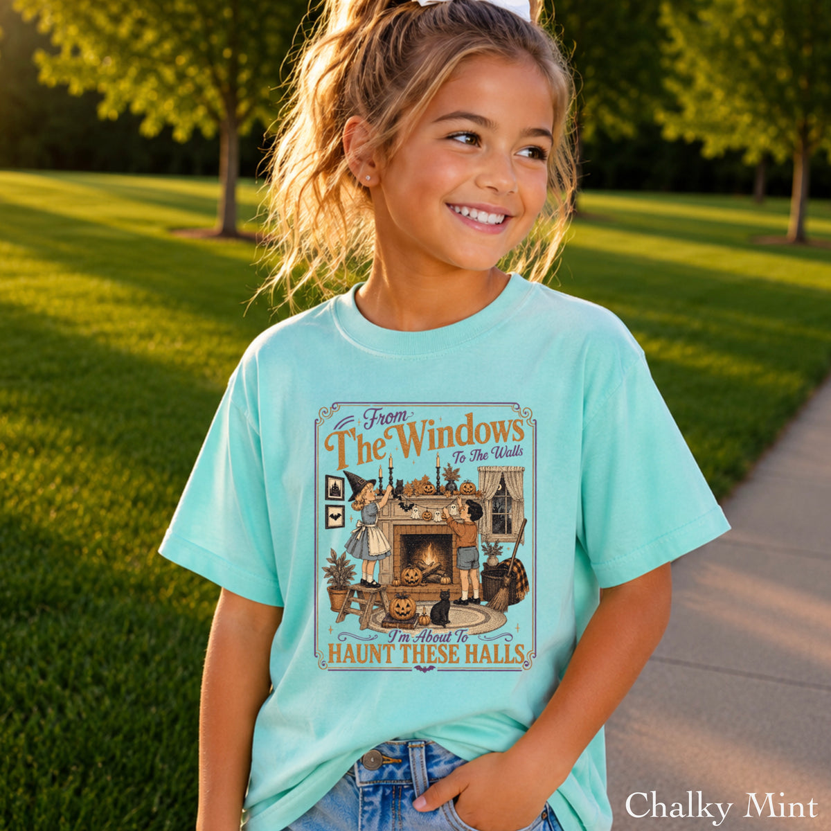 From The Window To The Walls Halloween Youth Comfort Color T-Shirt
