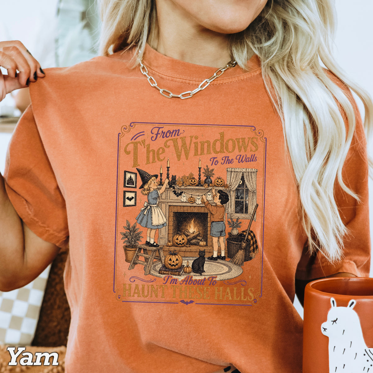 From The Windows To The Walls Halloween Comfort Color Graphic Tee