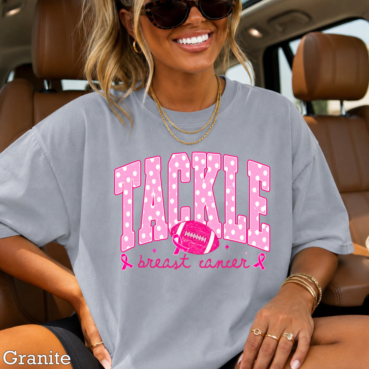 Tackle Breast Cancer Comfort Color Graphic Tee